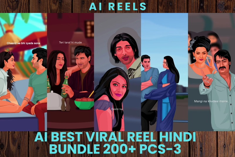 AI Bollywood Style Reels - 200+ Viral Clips - Cinematic AI-Generated Reels for Entertainment Creators and Social Media Impact