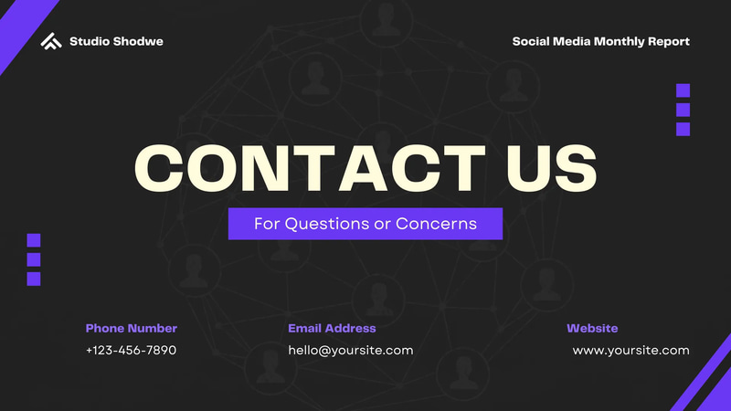 Modern Social Media Report Purple White - Sleek Presentation Slides for Business Reporting and Marketing Insights