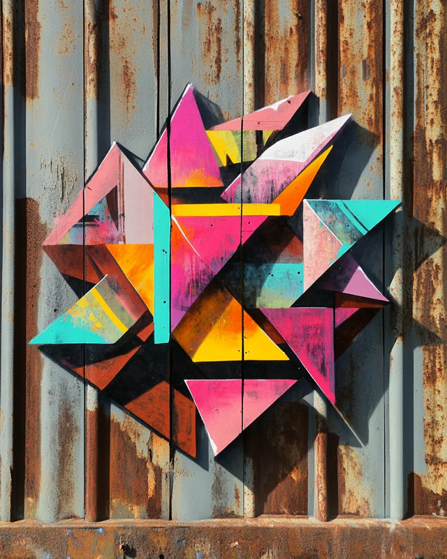 Geometric Wild Style - Vibrant Urban Graffiti Art for Creative Street Culture Projects