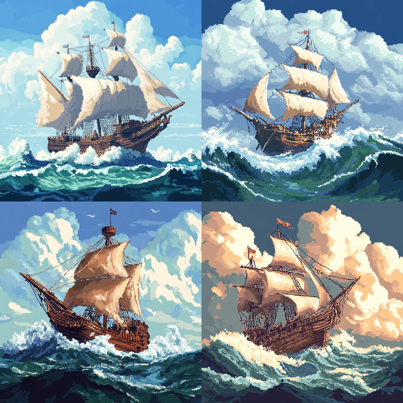 Pirate Ship Sailing Pixel Animation - Vibrant Pixel Art Animation for Game Developers and Digital Creators