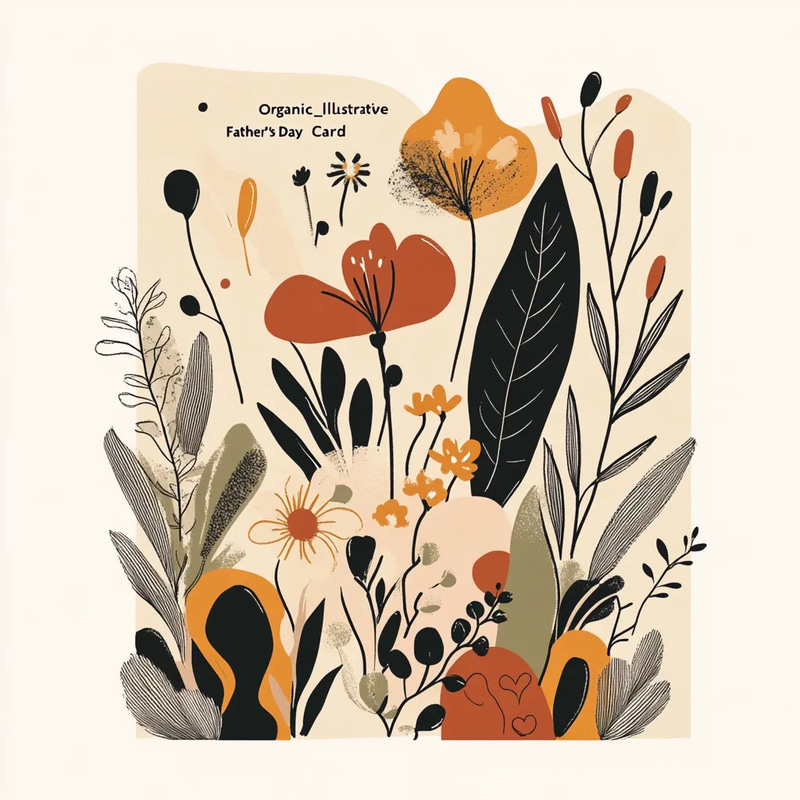 Organic Illustrative Father's Day Card - Heartfelt Eco-Friendly Greeting for Dad's Special Day
