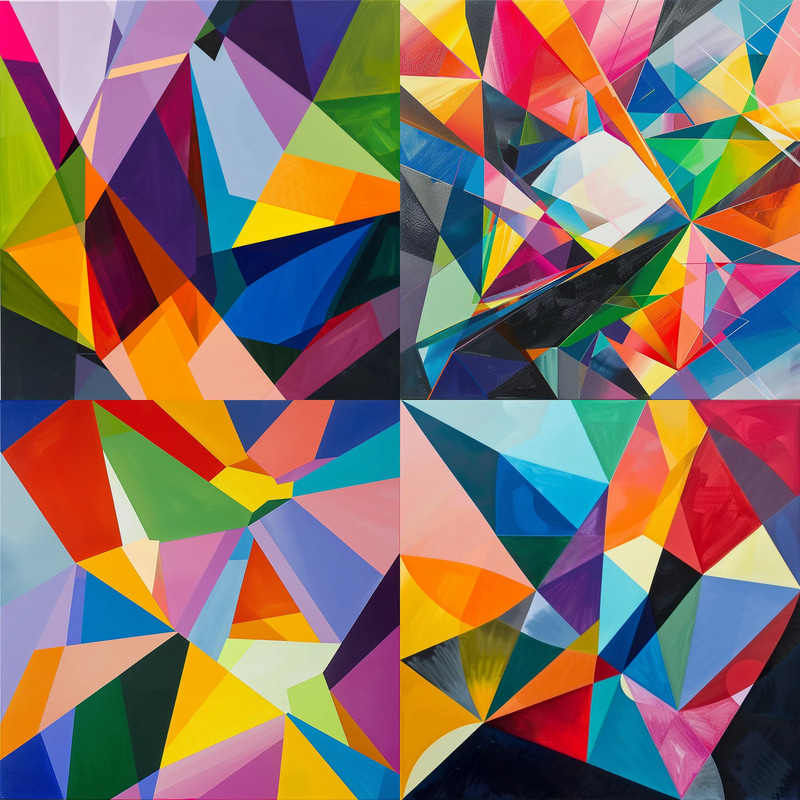 Hard Edge Precise Geometric Composition - Clean Abstract Art for Modern Interiors and Creative Spaces