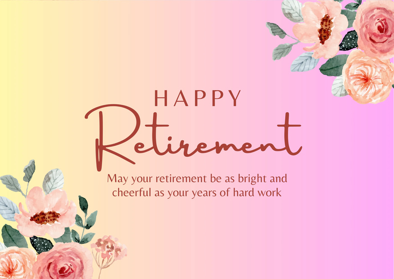 White Watercolor Happy Retirement Card - Elegant Retirement Celebration Greeting for Cherished Moments
