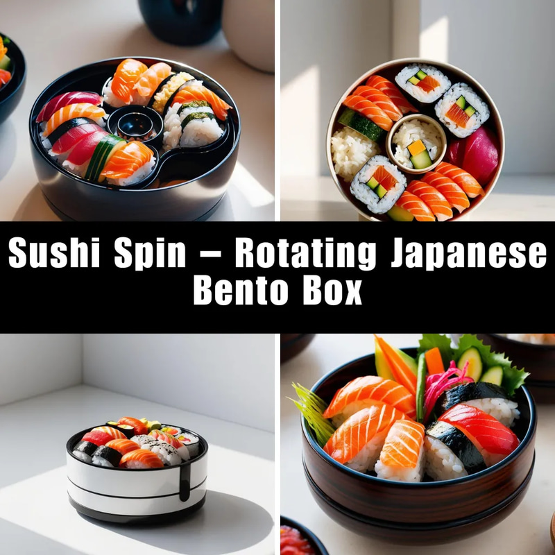 Sushi Spin - Rotating Japanese Bento Box - Cinematic Stock Video for Food & Beverage Creators