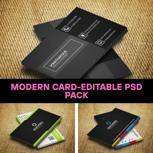 Modern Card Editable PSD Pack - Sleek Business Card Templates for Professionals and Agencies