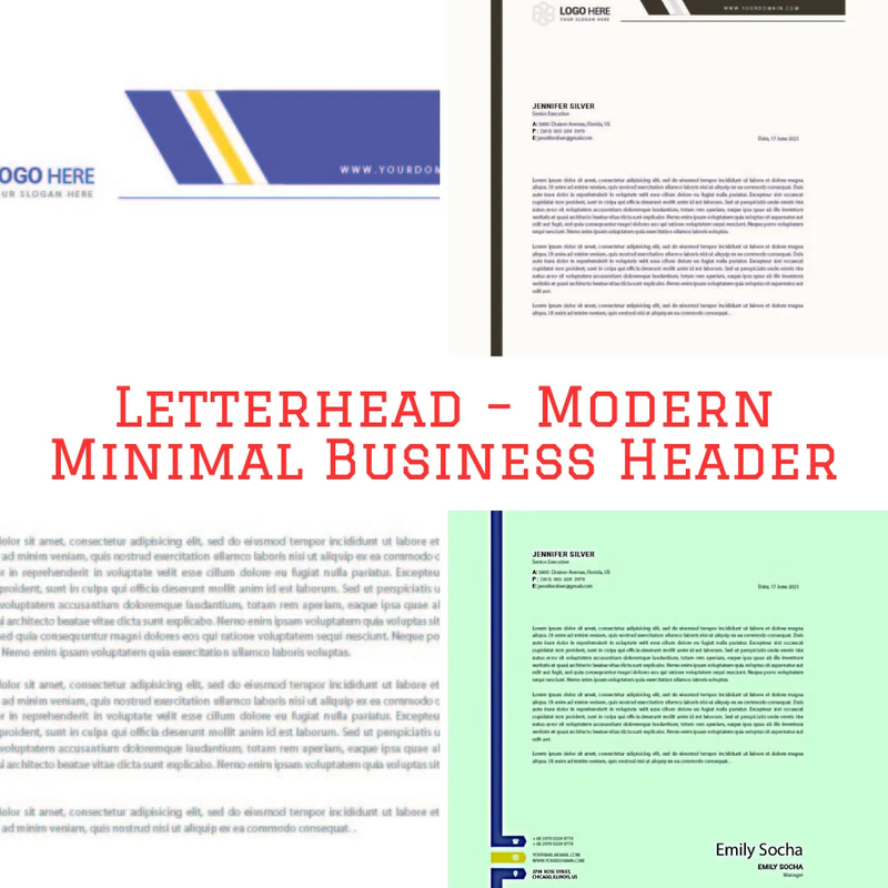 Letterhead Modern Minimal Business Header - Clean and Professional Print Ad Template for Marketing and Branding