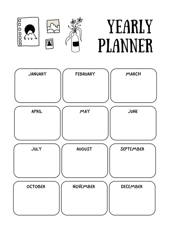 Student Suite Black & White Illustrated Planner - Minimalist Academic Organizer for Focused Study and Productivity