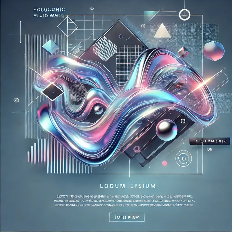Holographic Fluid Waves - Modern Geometric Backgrounds for Dynamic Motion Graphics and Visual Storytelling