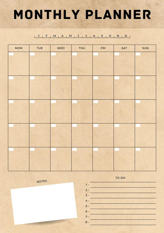 Timeless Monthly Template System - Streamlined Planner for Efficient Monthly Scheduling and Productivity Boost