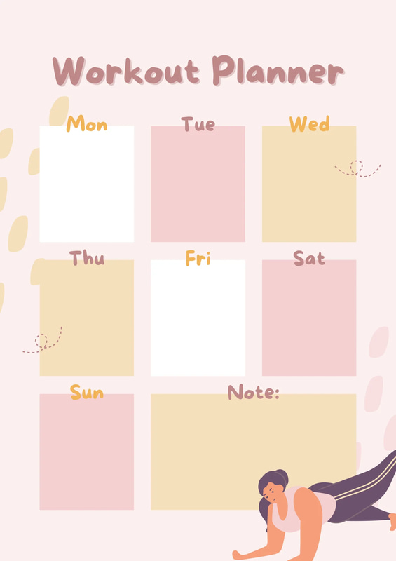 Playful Mauve Daily Workout Planner - Engaging Fitness Template for Health Enthusiasts and Trainers