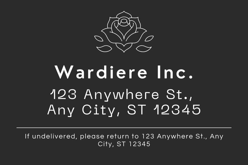 Black Pattern Address Label - Minimalist Style - Sleek Shipping & Retail Labels for Professional Branding