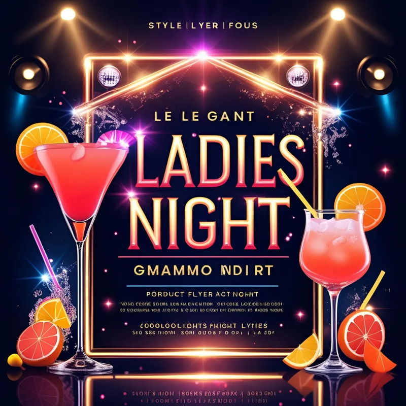 Beautiful Ladies Night Flyer Template - Glamorous Club Party Design for Marketers and Event Planners