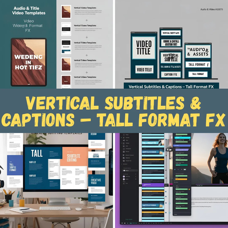 Vertical Subtitles & Captions - Tall Format FX - Dynamic Video Text Templates for Engaging Vertical Content Creators
