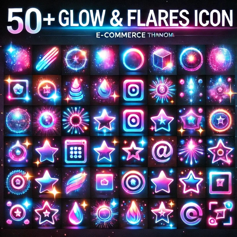 50+ Glow & Flares Icon - Radiant Glow Icons Collection for Designers and Creative Projects