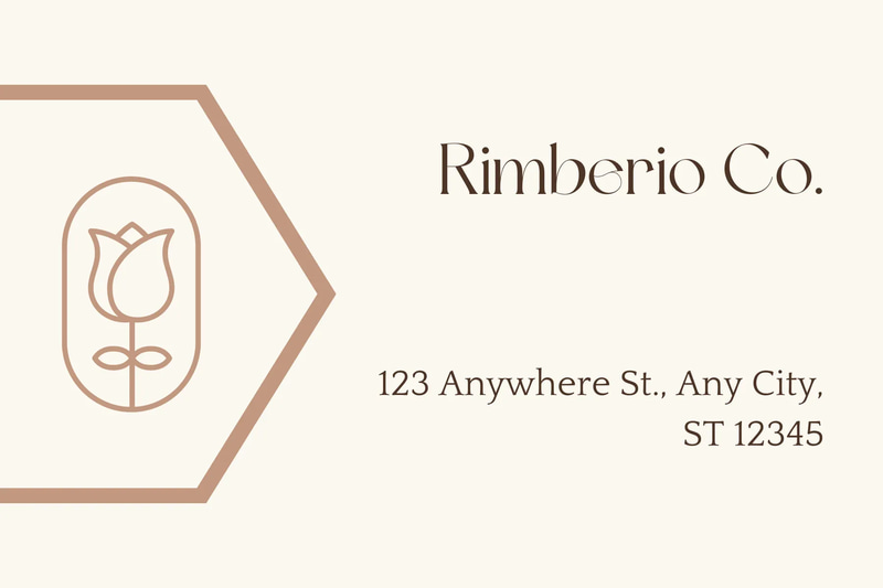 Business Address Label - Brown Pastel Minimal - Clean Minimalist Shipping Labels for Professional Branding and Retail Packaging