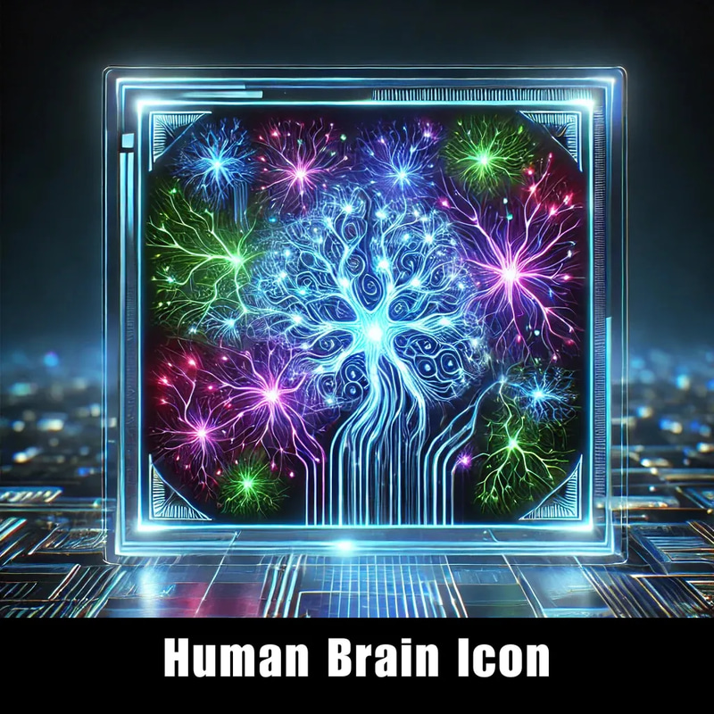 Human Brain Icon - AI-Enhanced Motion Graphic Element for Creative Video Projects and Digital Storytelling