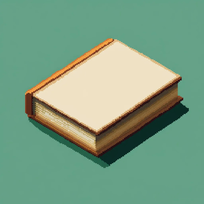Classic Book Pixel Icon - Retro Pixel Art Avatar and Icon for Digital Creators and Game Developers
