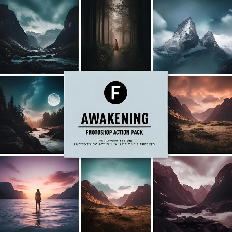 Awakening Photoshop Action Pack - Streamlined Photo Editing Actions for Creative Photographers and Designers