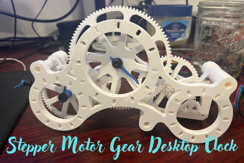 Gear-Powered Desk Clock - Innovative 3D Printing Model for Mechanical Enthusiasts and Functional Decor