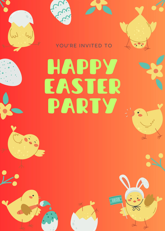 Illustrative Happy Easter Party Invitation - Charming Springtime Invite for Festive Gatherings and Family Celebrations