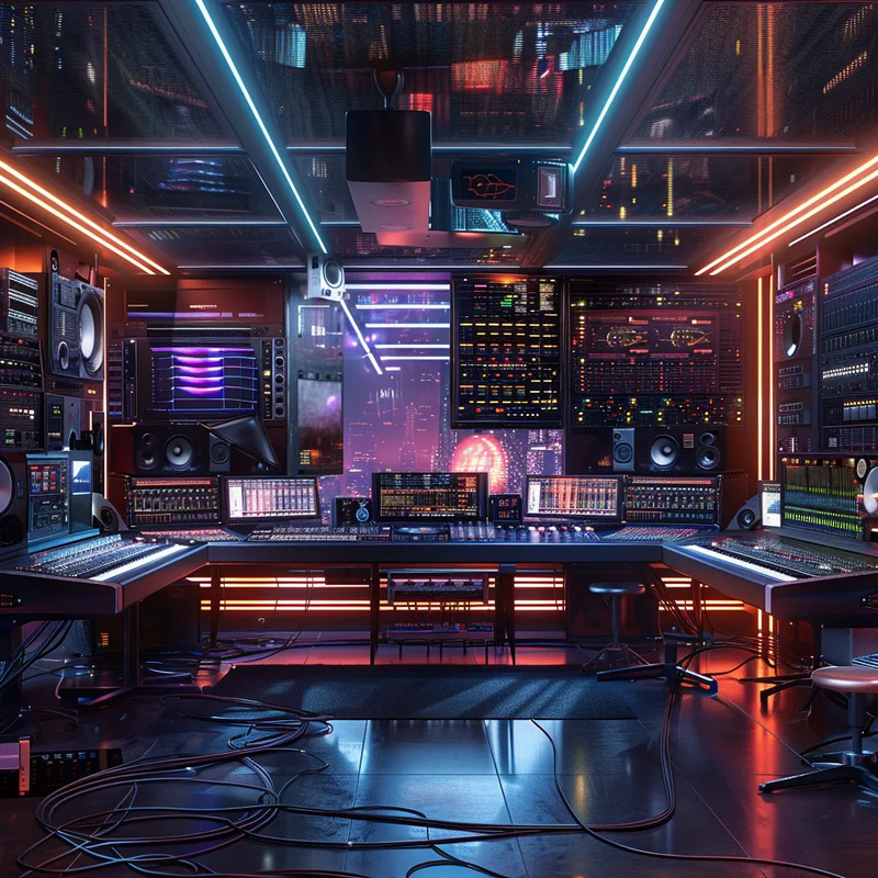 SoundSphere 3D Audio Production Hub - Immersive Technology Concept Art for Audio Designers and Creators