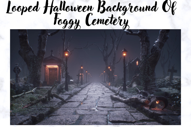 Phantom Cemetery Looped Halloween Fog - Cinematic AI-Enhanced Motion Background for Spooky Visuals and Seasonal Projects