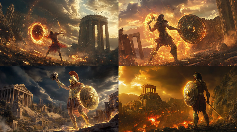 Perseus Victorious - Gorgon's Gaze Defeated - Mythic Fantasy Art for Storytellers and Creative Projects