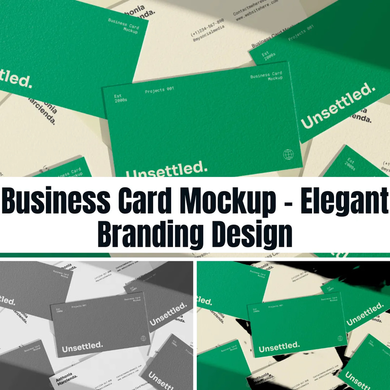 Business Card Mockup - Elegant Branding Design - Premium Mockup for Professional Branding and Marketing Presentations