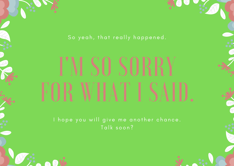 Pink Blue Green Floral Apology Design - Elegant Floral Apology Card Templates for Thoughtful Personal and Professional Messages