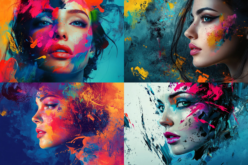 Digital Painting Contemporary Female Portrait - Modern Digital Portrait Art for Creative and Professional Use