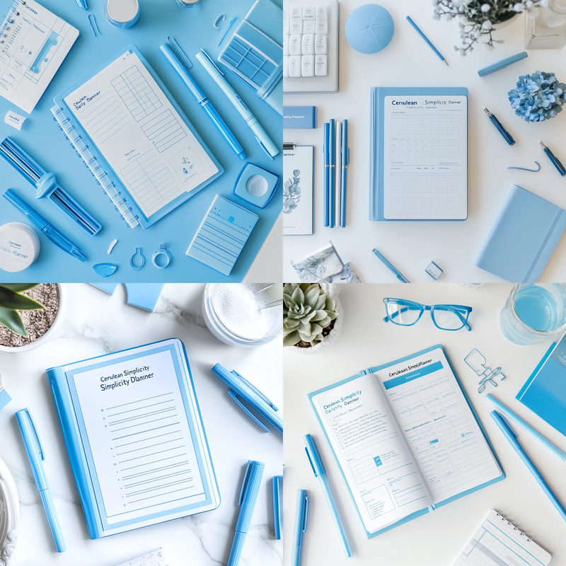 Cerulean Simplicity Daily Planner - Streamlined Productivity Tool for Effective Time Management and Goal Setting