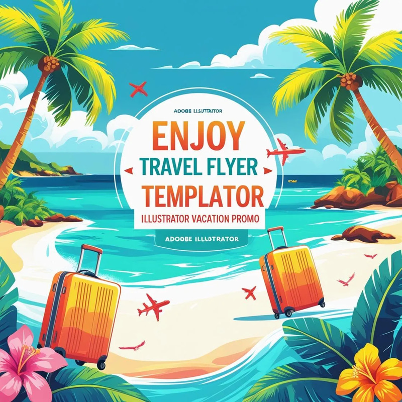 Enjoy Travel Flyer Template - Vibrant Vacation Promotion Design for Marketers and Agencies