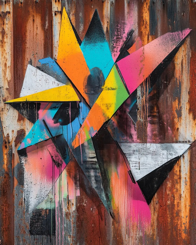 Sharp Edged Throw-Up - Dynamic Urban Graffiti Art for Street Style Creators and Visual Projects