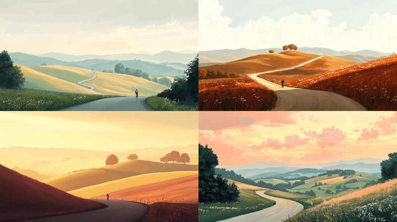 Quiet Countryside Digital Scene - Serene Digital Painting for Artistic Expression and Ambient Decor