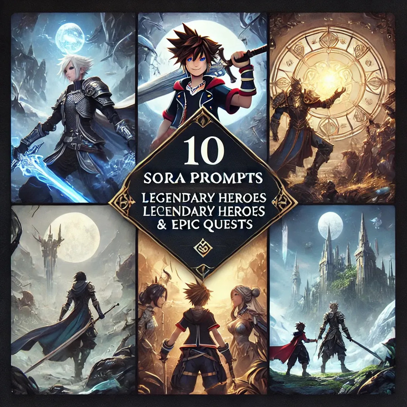 10 SORA Prompts Legendary Heroes & Epic Quests - Cinematic AI Video Prompts for Storytellers and Filmmakers
