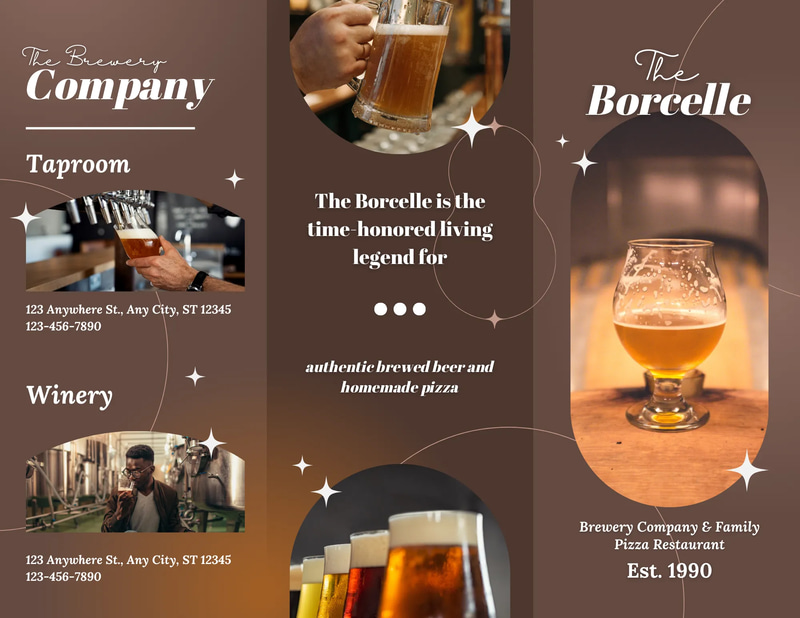 Company Brochure Gray Brown Gradient Trifold - Professional Marketing Trifold Template for Impactful Brand Presentations