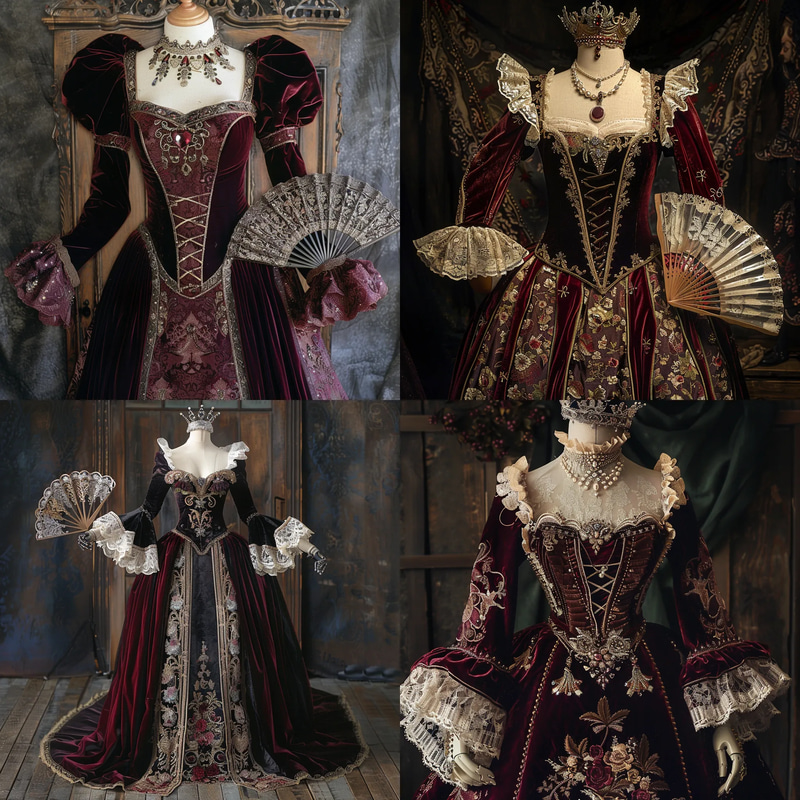 Medici Dreams Velvet Revival Concept - Luxurious Costume & Fashion Concept Art for Creative Designers and Storytellers