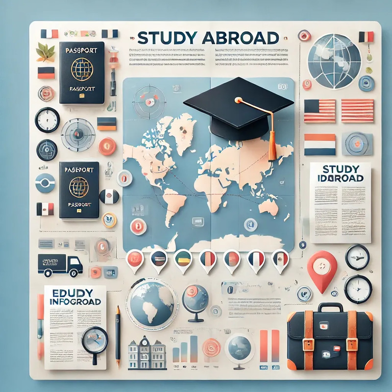 Study Abroad Post Template - Educational Infographic Layout - Clean, Engaging Visuals for Academic & Marketing Use