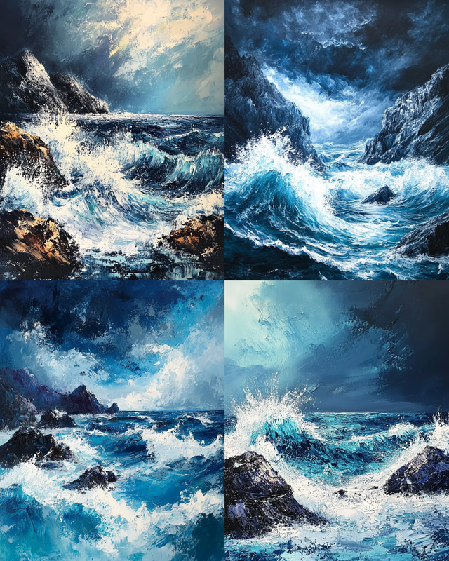 Textured Dramatic Seascape Painting - Expressive Acrylic Art for Captivating Coastal Decor and Creative Spaces 2025