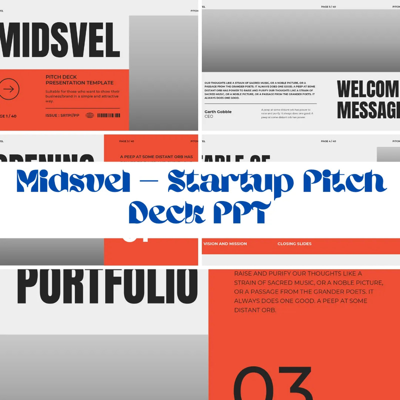 Midsvel Startup Pitch Deck PPT - Sleek Business Presentation Templates for Startups and Entrepreneurs