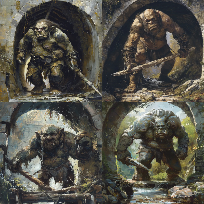 Bridgebreaker Mossback Troll Concept - Immersive Creature Art for Fantasy & Game Design