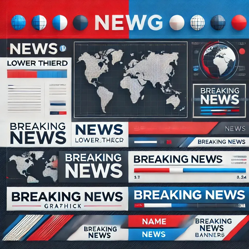 News Lower Thirds Graphics Pack - Dynamic AI-Enhanced Broadcasting Templates for Streamlined Video Production