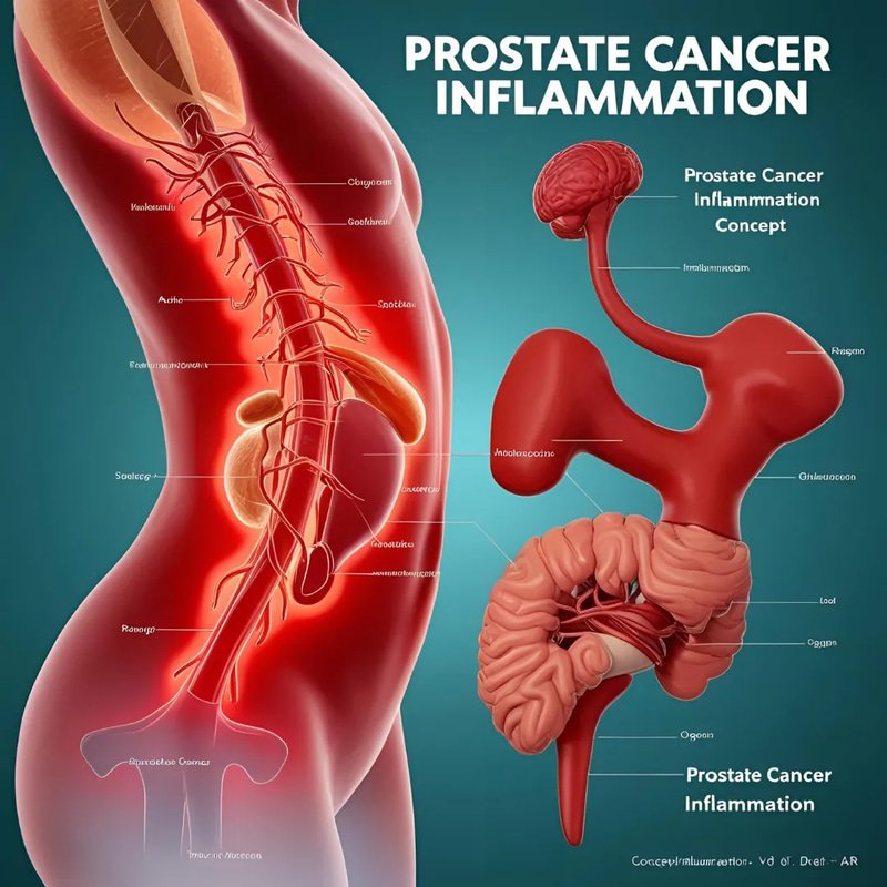 Prostate Cancer Inflammation Concept - Cinematic Medical Stock Video for Educational and Scientific Use
