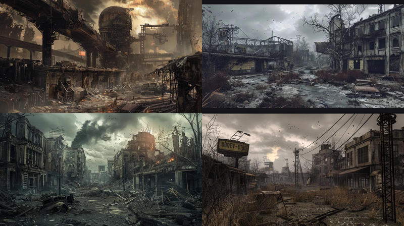 Rustbelt Expanse - Post-Collapse Wasteland Digital Concept Art Environments for Immersive Storytelling and Game Design
