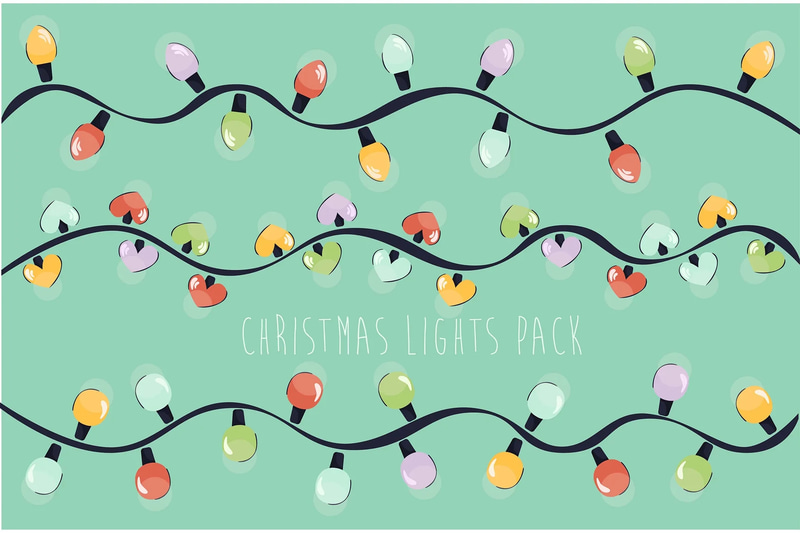 Christmas Light Design Premium Clipart Bundle - Festive Holiday Illustrations for Creative Projects and Seasonal Branding
