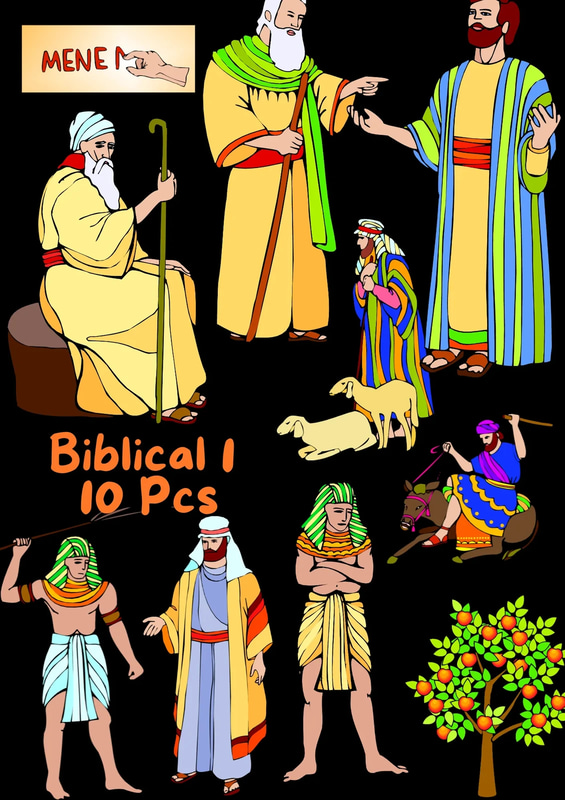Sacred Stories Biblical Set - Elegant Historical Line Art Collection for Creative Projects and Educational Use