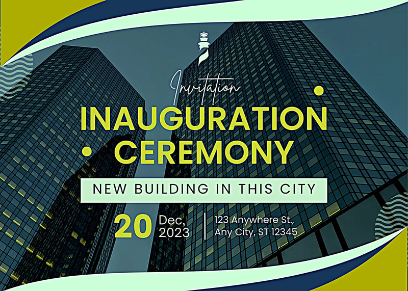 Yellow Blue Corporate Ceremony Invite - Professional Business Event Invitation Templates for Impactful Communication