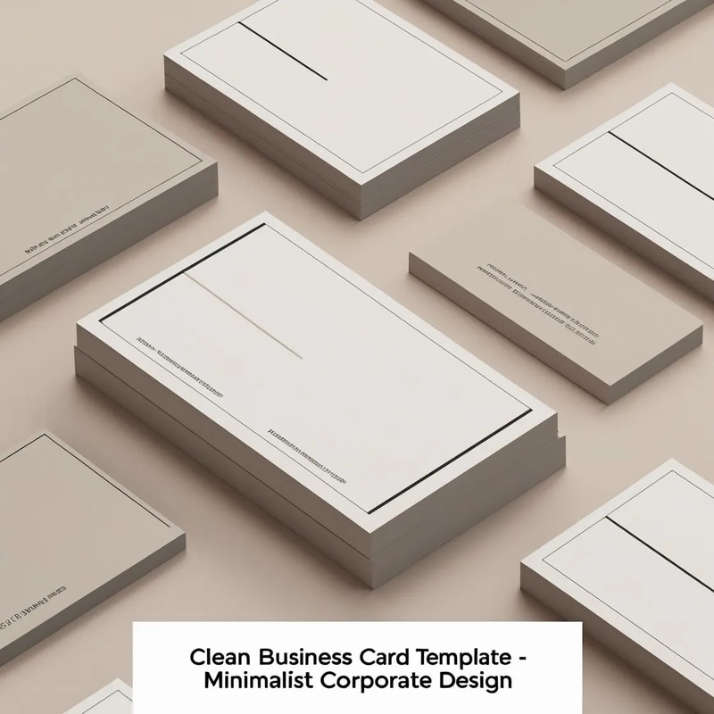 Clean Business Card Template Minimalist Corporate Design - Professional Editable Branding for Modern Business Identity