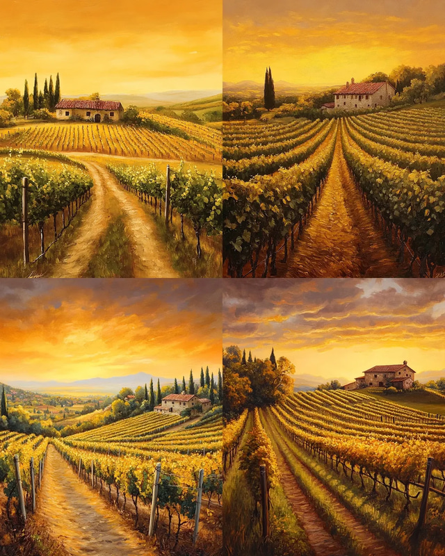 Vineyard Wall Art - Serene Landscape Canvas for Elegant Home and Office Decor 2025