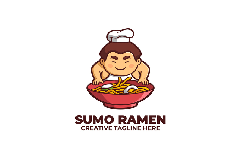 Sumo Ramen Japanese Food Logo - Premium Brand Logo Template for Culinary Businesses and Creative Branding